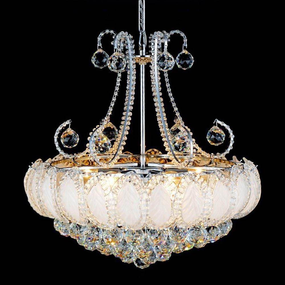 8-Light Modern Gold/Silver Vintage Crystal LED Chandelier – Drum Pendant Light
