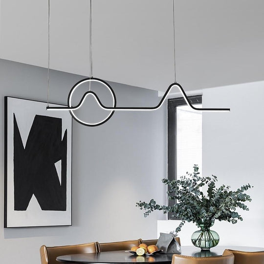 Minimalist Waves & Circles Design Modern LED Pendant Light