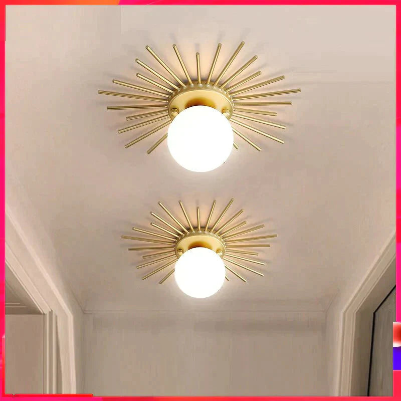 Corridor lights aisle lights creative nordic minimalist modern balcony lights all copper crystal ceiling lights home lights porc