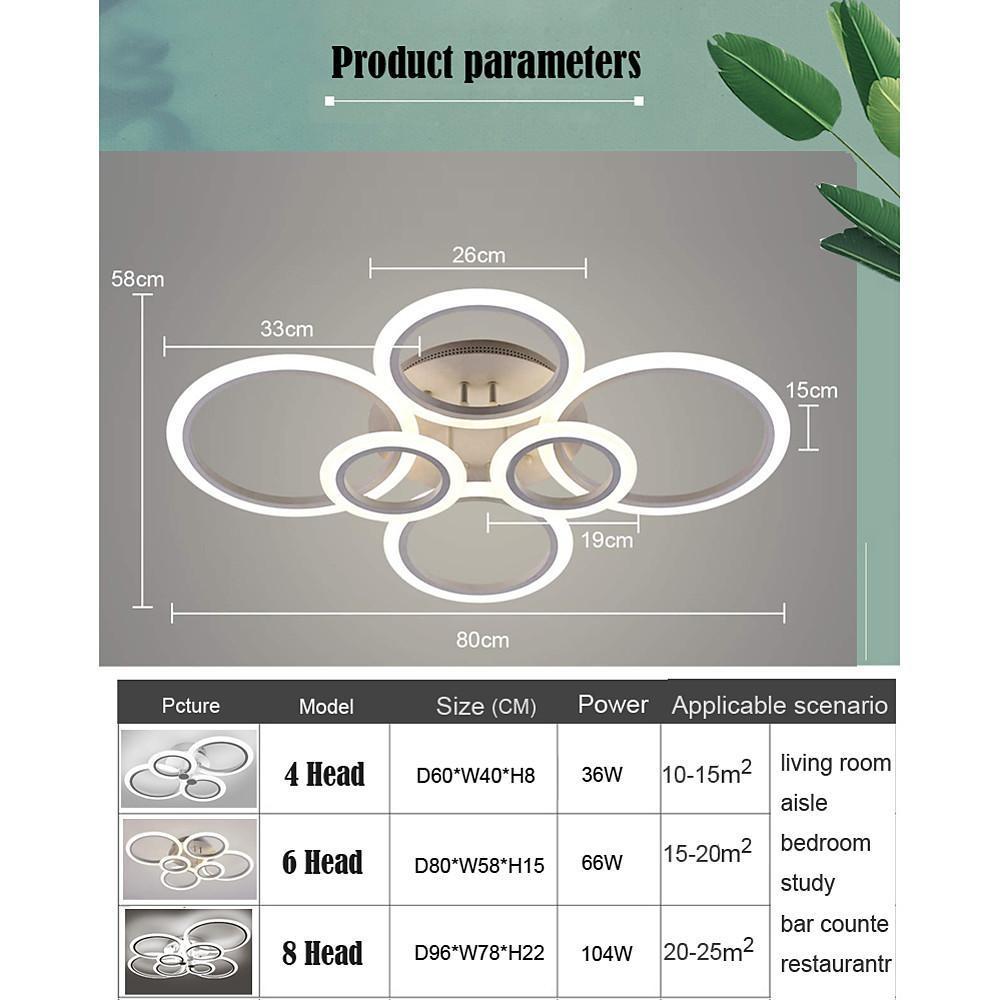 Circles Aluminum Acrylic Flush Mount LED Ceiling Light