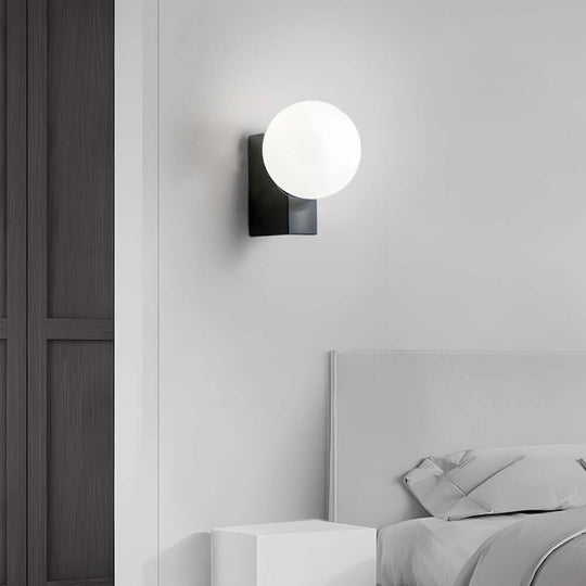 Cream White Glass Ball LED Wall Light with Dimmable Feature