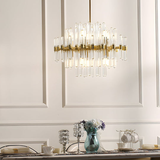 Creative Personalized Glass Tubes Copper Post Modern Chandelier Light