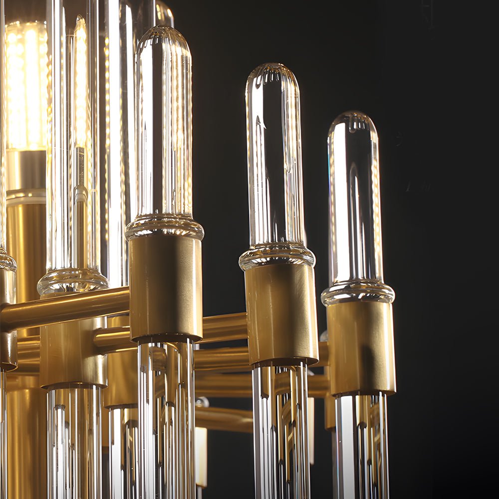 Creative Personalized Glass Tubes Copper Post Modern Chandelier Light