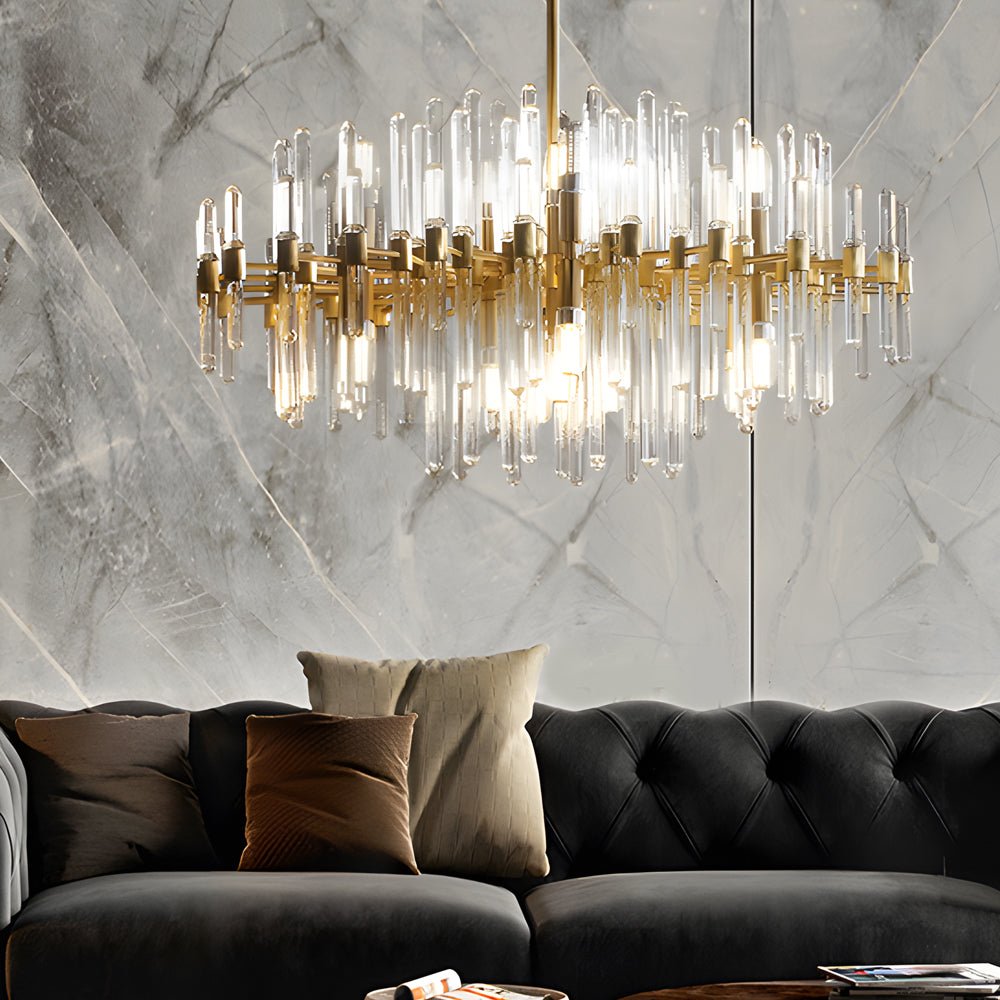 Creative Personalized Glass Tubes Copper Post Modern Chandelier Light