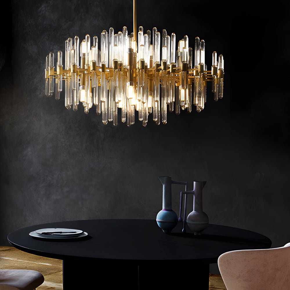 Creative Personalized Glass Tubes Copper Post Modern Chandelier Light