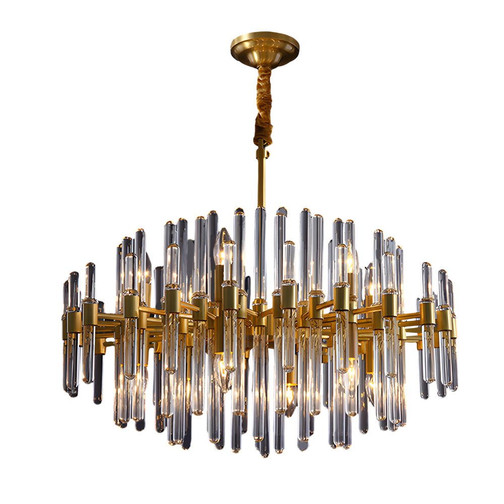 Creative Personalized Glass Tubes Copper Post Modern Chandelier Light