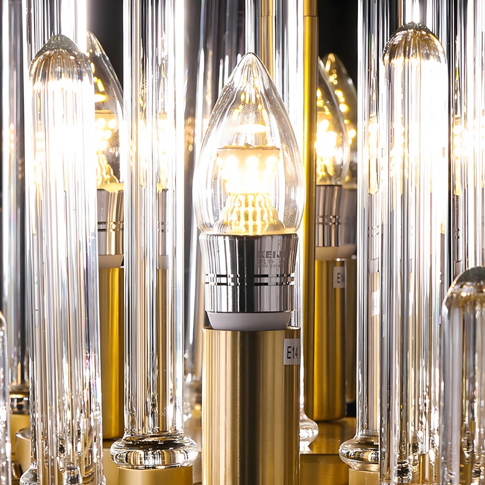 Creative Personalized Glass Tubes Copper Post Modern Chandelier Light