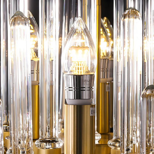 Creative Personalized Glass Tubes Copper Post Modern Chandelier Light