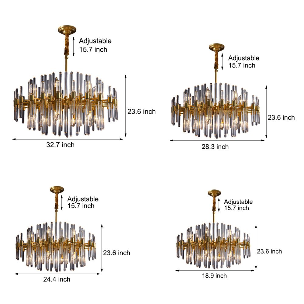 Creative Personalized Glass Tubes Copper Post Modern Chandelier Light