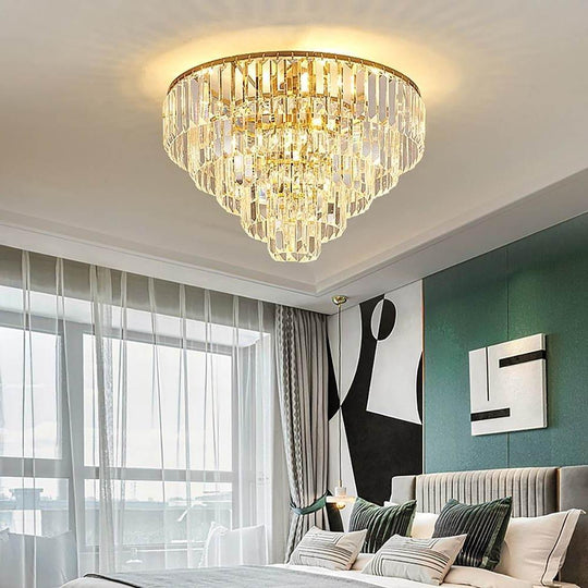 Candelabra Crystal LED Flush Mount Ceiling Light