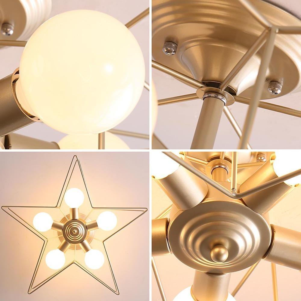 Unique Metal Star Design LED Modern Flush Mount Ceiling Light