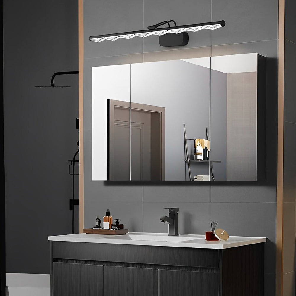 Crystal-Like Bathroom Vanity Light with Multi-Faceted Prismatic Acrylic Shade