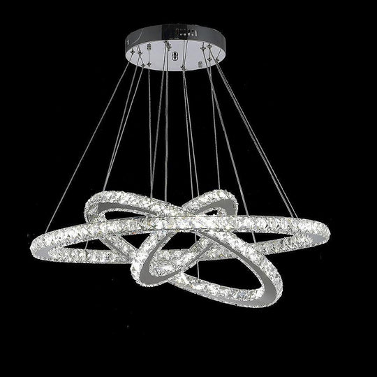 Interwoven Geometrical Circle Crystal LED Chandelier