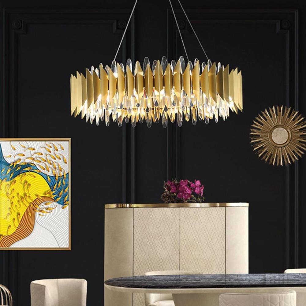 Modern Round Crystal Stainless Steel LED Chandelier