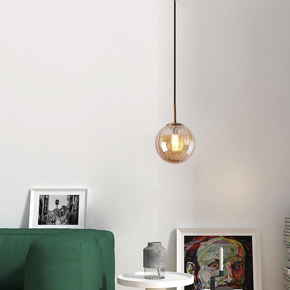 Ball-Shaped Electroplated Glass LED Modern Pendant Light