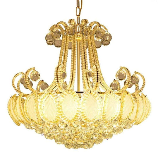 8-Light Modern Gold/Silver Vintage Crystal LED Chandelier – Drum Pendant Light