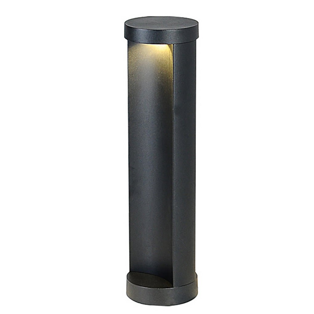 Modern Cylinder LED Outdoor Lawn Lamp Solar or Hardwired