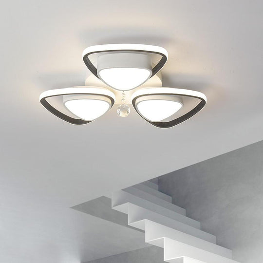 Unique Geometric LED Metal Flush Mount Ceiling Light