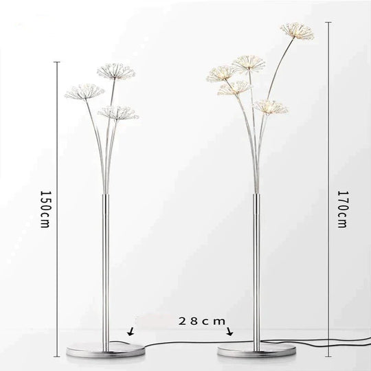 Dandelion Floor Lamp Ins Wind Minimalist Vertical Personality Living Room Bedroom Crystal Decorative Platform Lamp