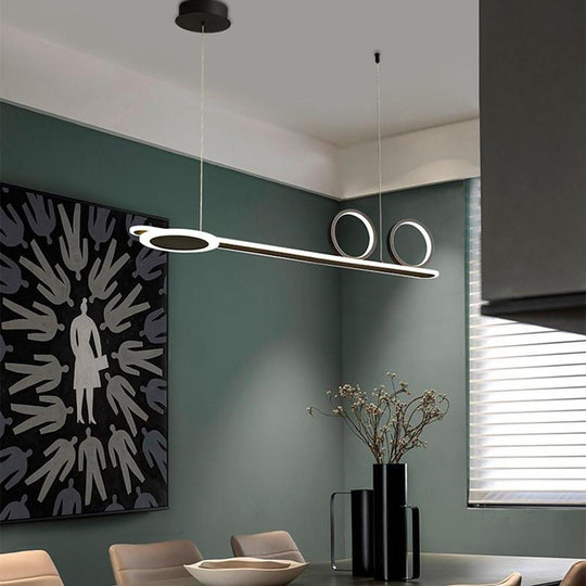 3 Circles Linear Design LED Modern Ceiling Lights White Black Gold Pendant Lighting