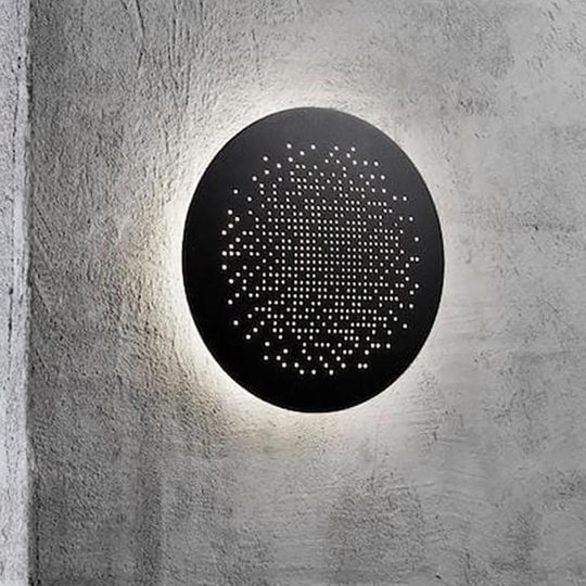 Circular Hollow Pattern Waterproof LED Modern Outdoor Wall Light