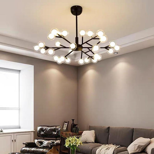 Novelty 30-Light Glass Orb Bubble LED Sputnik Sphere Chandelier – 33" Wide