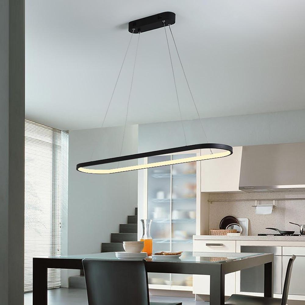 Rectangular Curves Metal LED Modernist Pendant Light