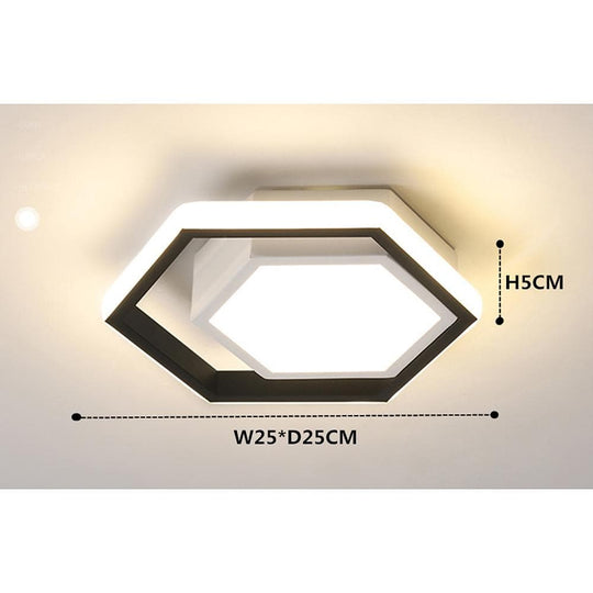 Hexagon Shaped LED Modern Flush Mount Ceiling Light