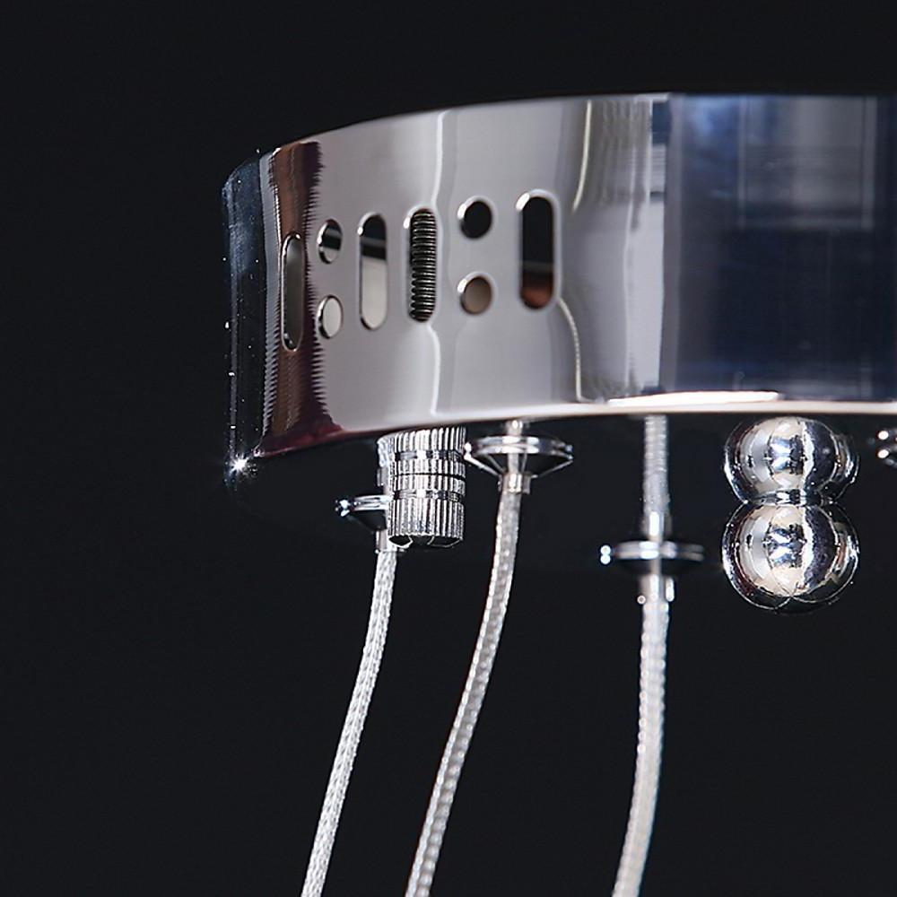 2-Ring Encrusted Crystal LED Chandelier with Uplight Effect