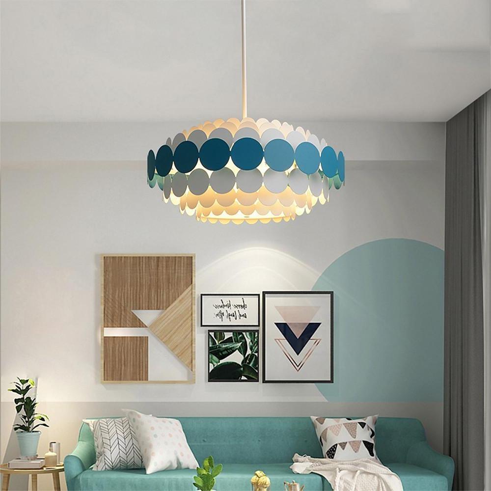 Circles Frills Blue Pendant Light – Metal Stylish Ceiling Light