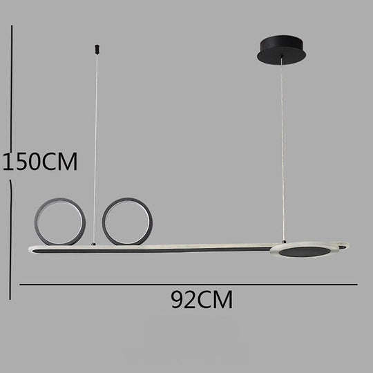 3 Circles Linear Design LED Modern Ceiling Lights White Black Gold Pendant Lighting