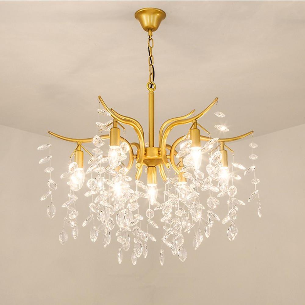 Antique Crystal 7-Light LED Artistic Chandelier for Kitchen Island Lighting