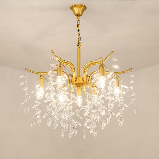 Antique Crystal 7-Light LED Artistic Chandelier for Kitchen Island Lighting