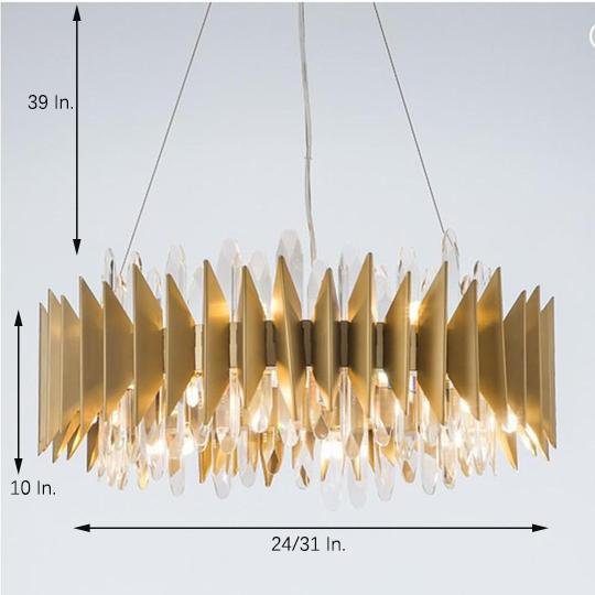 Modern Round Crystal Stainless Steel LED Chandelier