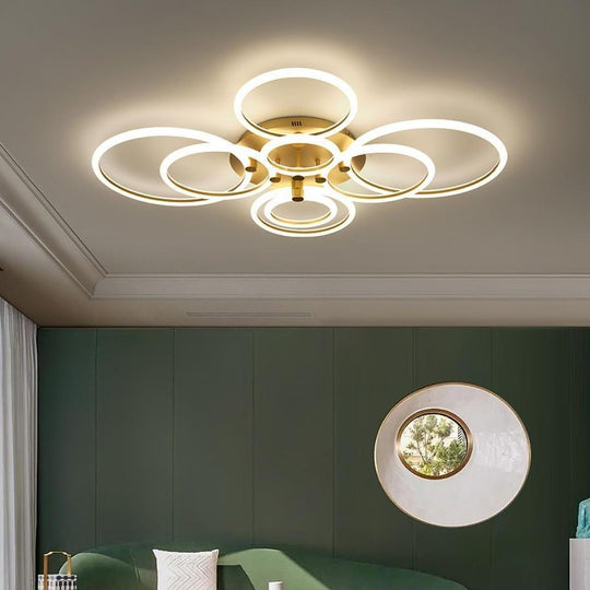 Circular Ring Dimmable LED Modern Flush Mount Ceiling Light