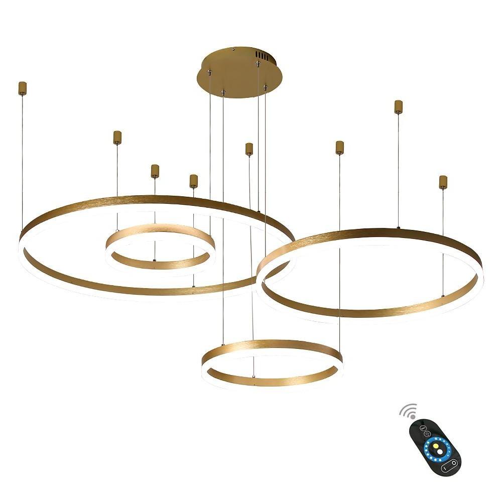 Circle Aluminum LED Chandelier for High Ceilings Living Room