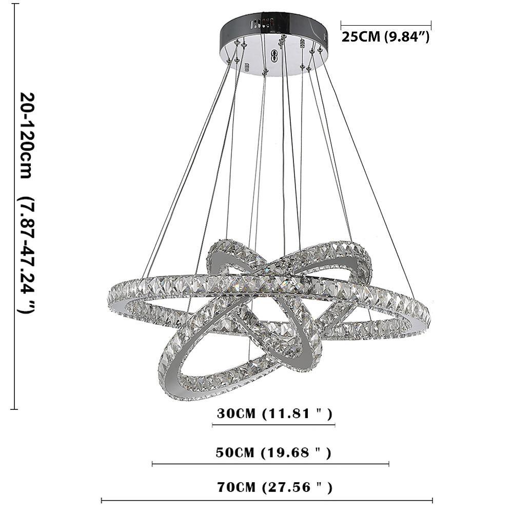 Interwoven Geometrical Circle Crystal LED Chandelier