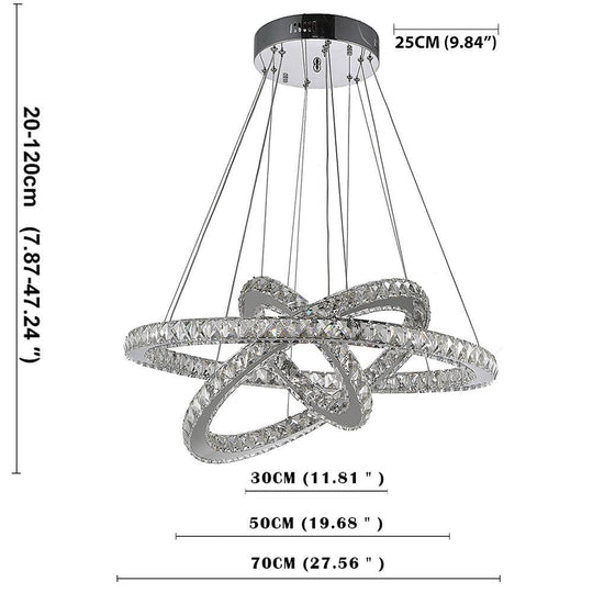 Interwoven Geometrical Circle Crystal LED Chandelier