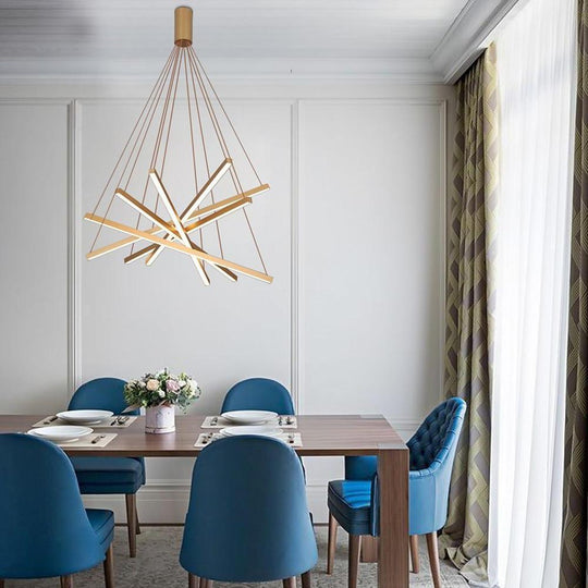 6-Light Cluster Design Multiple Sticks LED Modern Chandeliers Ceiling Lights