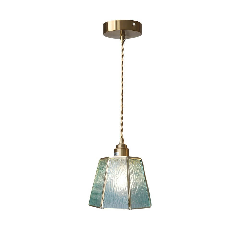 Brass and Glass Polygonal 4W LED Pendant Light