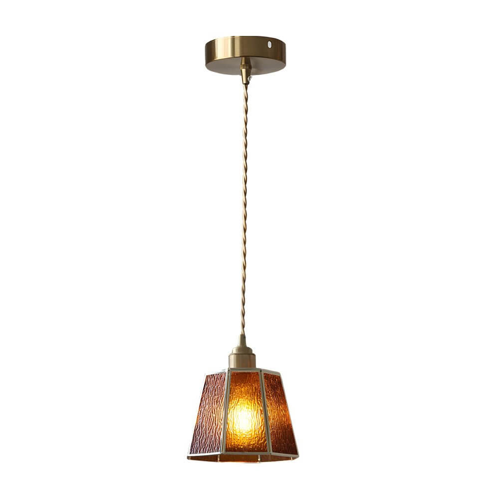 Brass and Glass Polygonal 4W LED Pendant Light