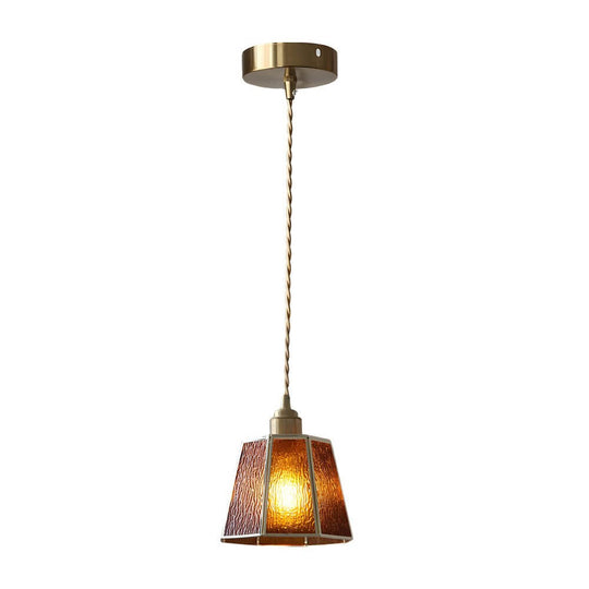 Brass and Glass Polygonal 4W LED Pendant Light