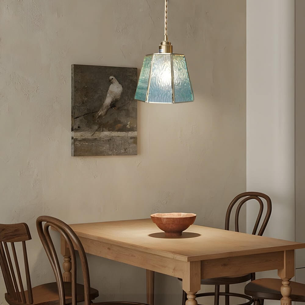 Brass and Glass Polygonal 4W LED Pendant Light