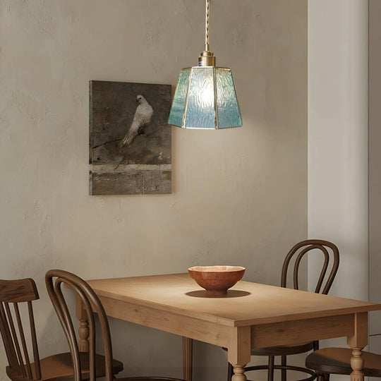 Brass and Glass Polygonal 4W LED Pendant Light