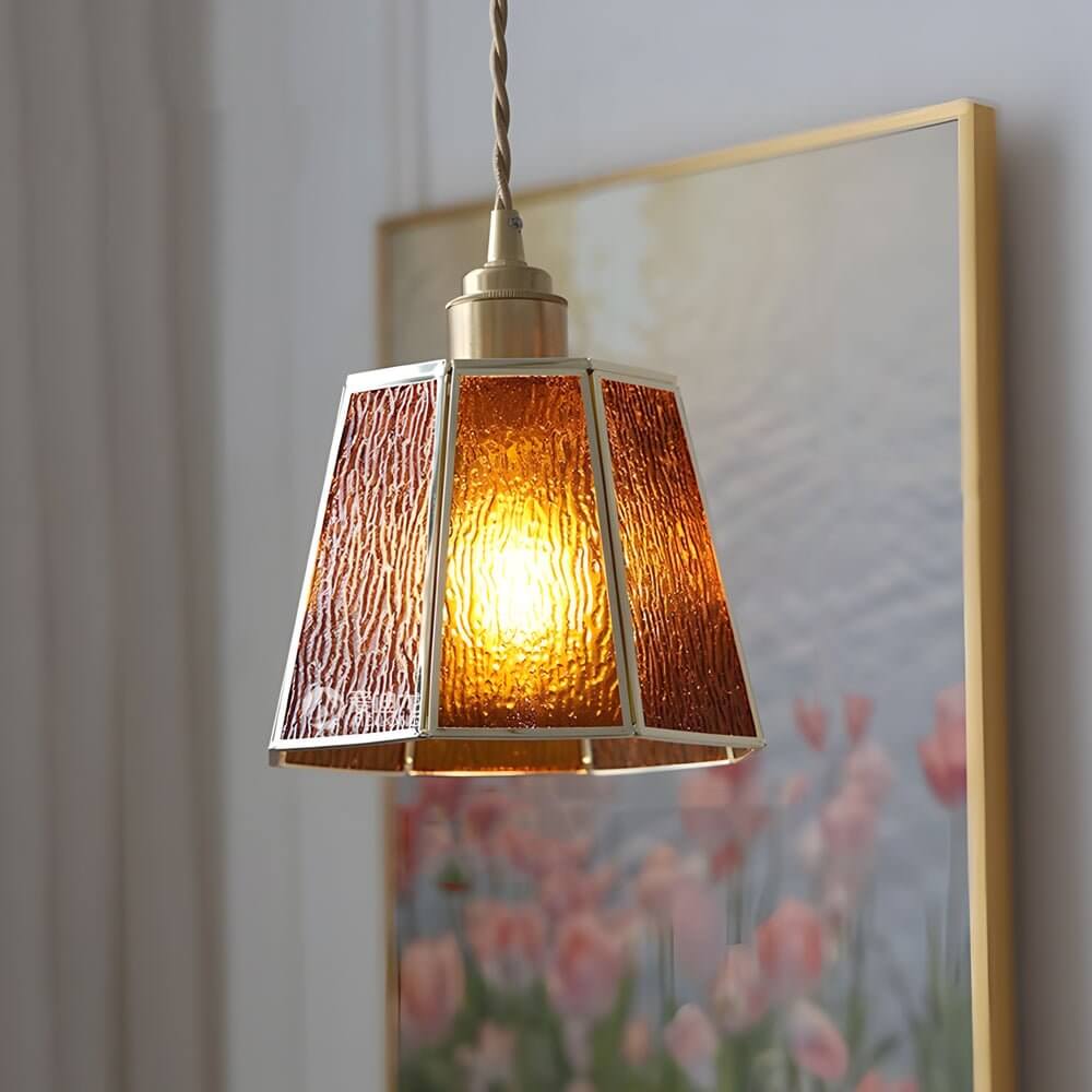 Brass and Glass Polygonal 4W LED Pendant Light