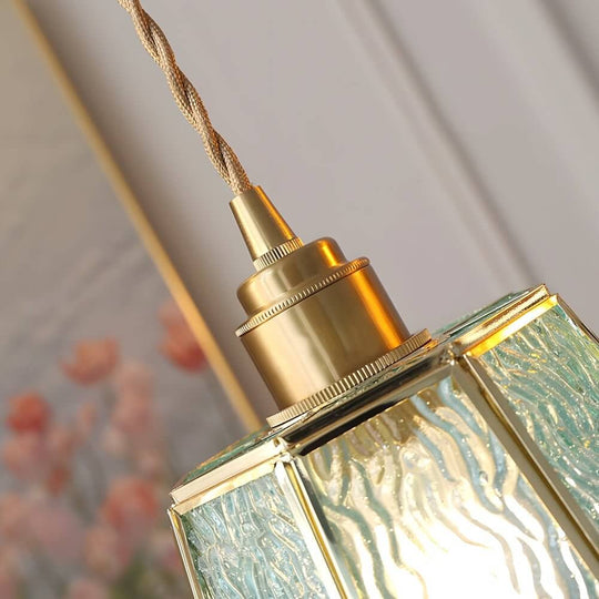 Brass and Glass Polygonal 4W LED Pendant Light