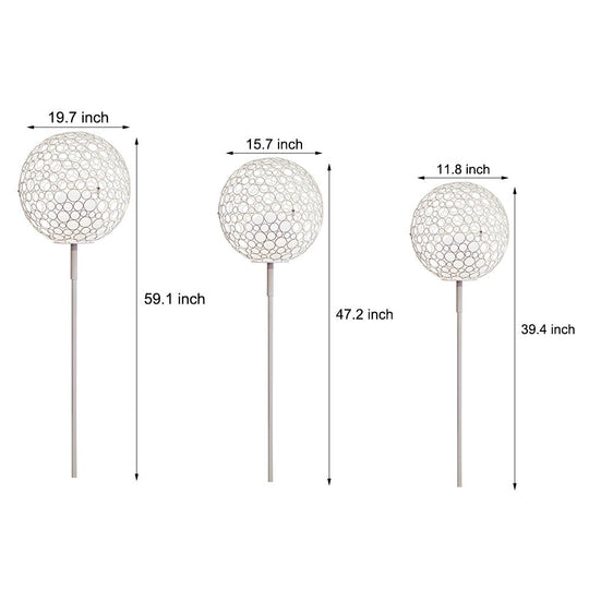 Elegant Dandelion Sphere Outdoor Pole Light