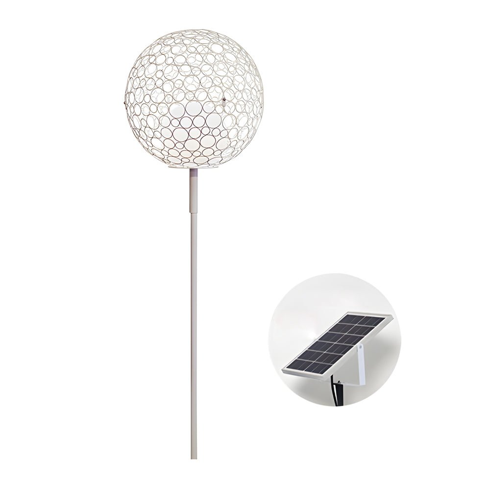 Elegant Dandelion Sphere Outdoor Pole Light
