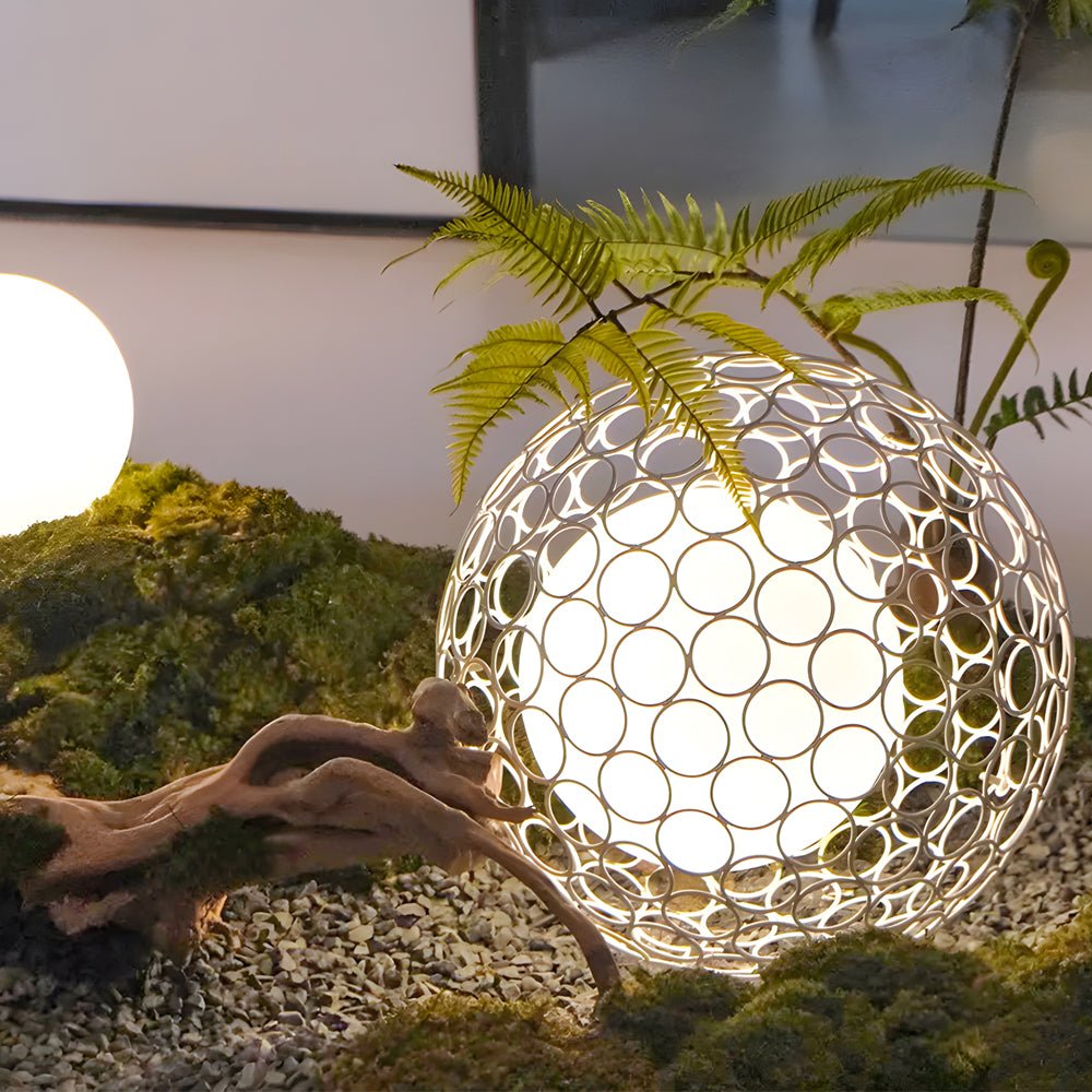 Elegant Dandelion Sphere Outdoor Pole Light
