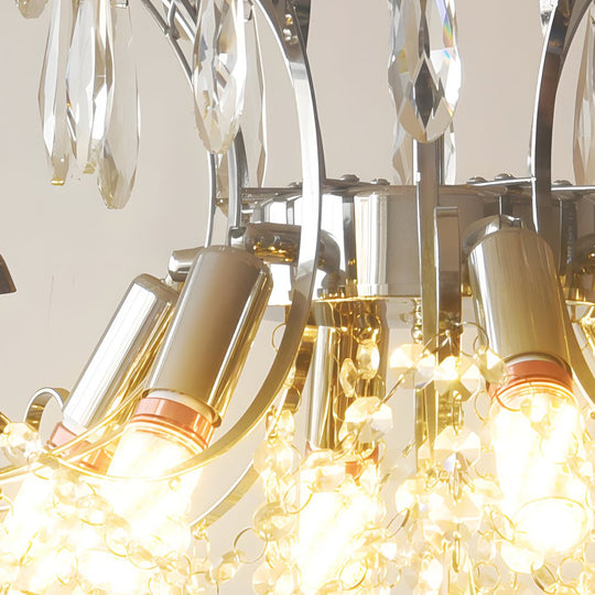 Elegant Glass Crystal 3-Step Dimming French Style Chandelier